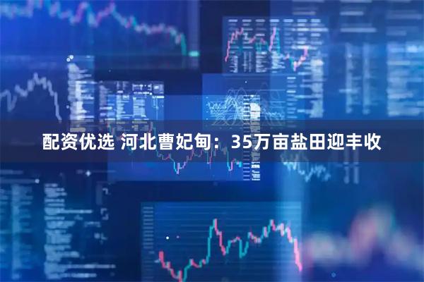 配资优选 河北曹妃甸：35万亩盐田迎丰收